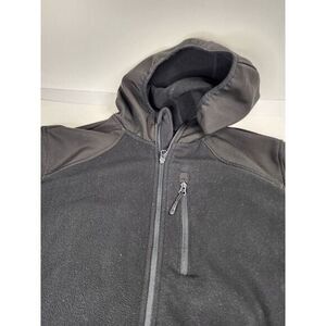 Mens‎ Reebok full Zip Fleece Polyester Hoodie Black Size L Large